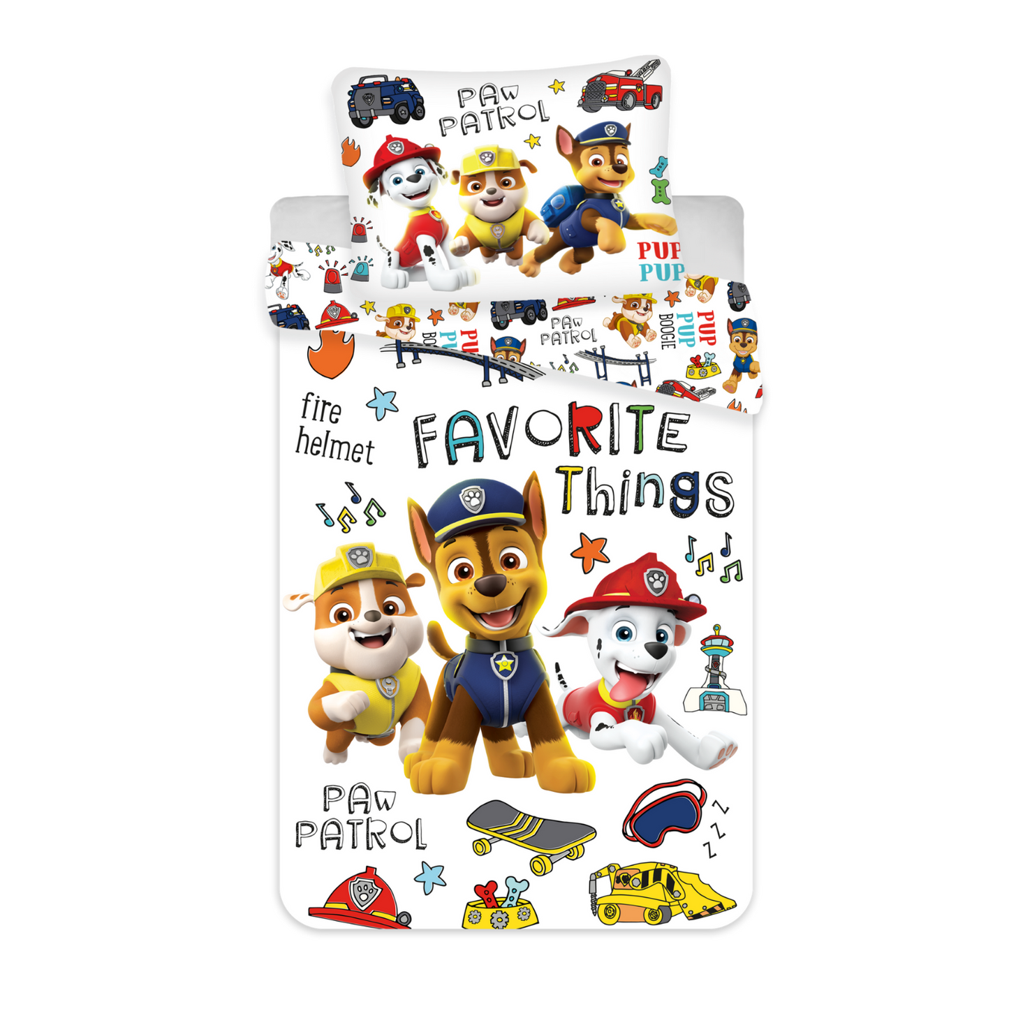 Paw Patrol "Favourite Things" aus 100% Baumwolle Kinderbettwäsche