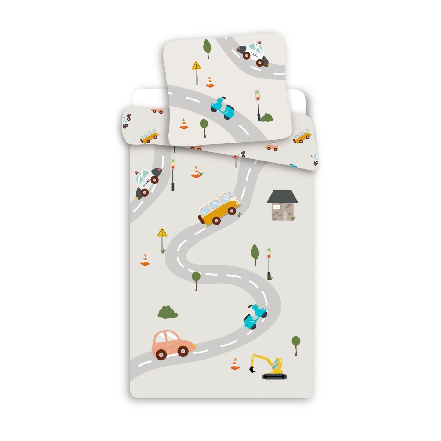 Bettwäsche "Autobahn" aus 100% Baumwolle - 100x135 & 40x60